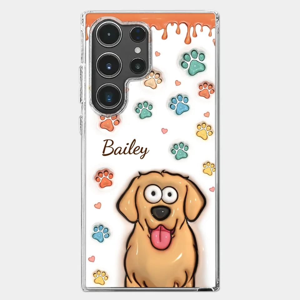 Four Paws, One Heart - Dog & Cat Personalized Custom 3D Inflated Effect Printed Clear Phone Case - Gift For Pet Owners, Pet Lovers