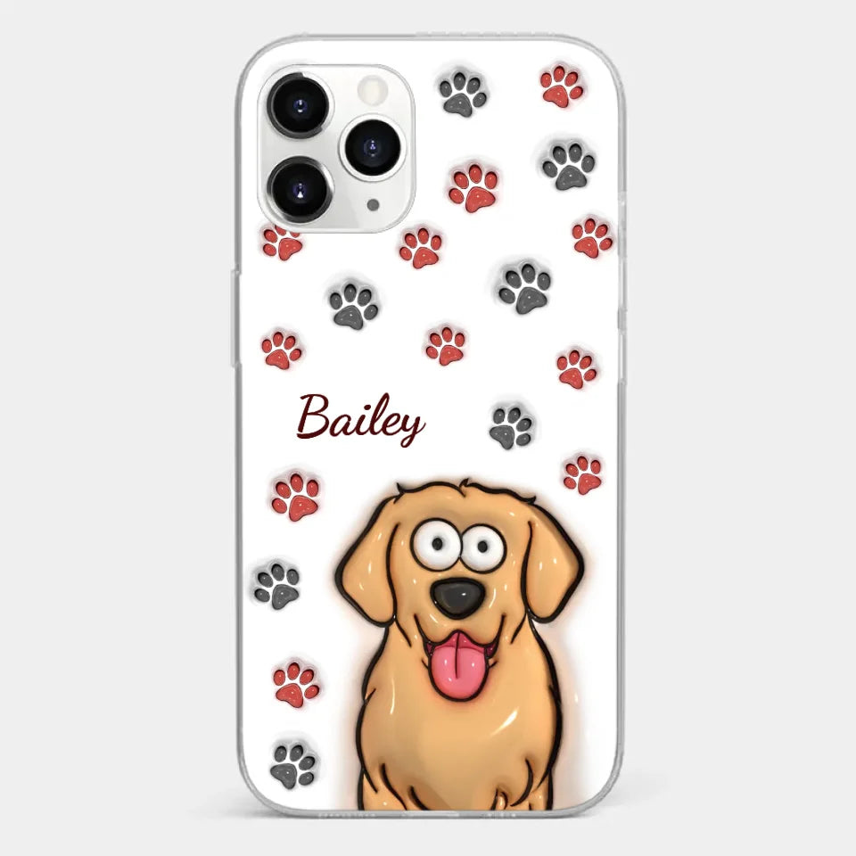 Paws And Enjoy Life - Dog & Cat Personalized Custom 3D Inflated Effect Printed Clear Phone Case - Gift For Pet Owners, Pet Lovers