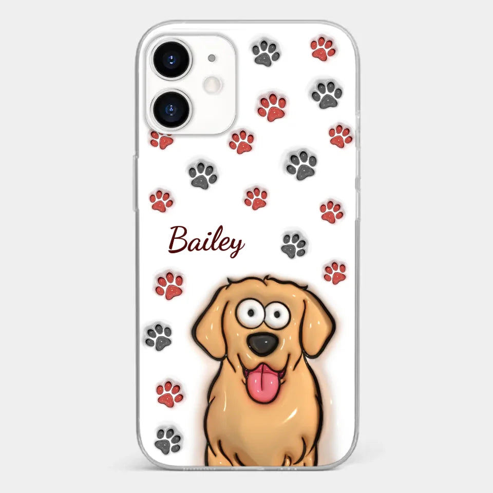 Paws And Enjoy Life - Dog & Cat Personalized Custom 3D Inflated Effect Printed Clear Phone Case - Gift For Pet Owners, Pet Lovers