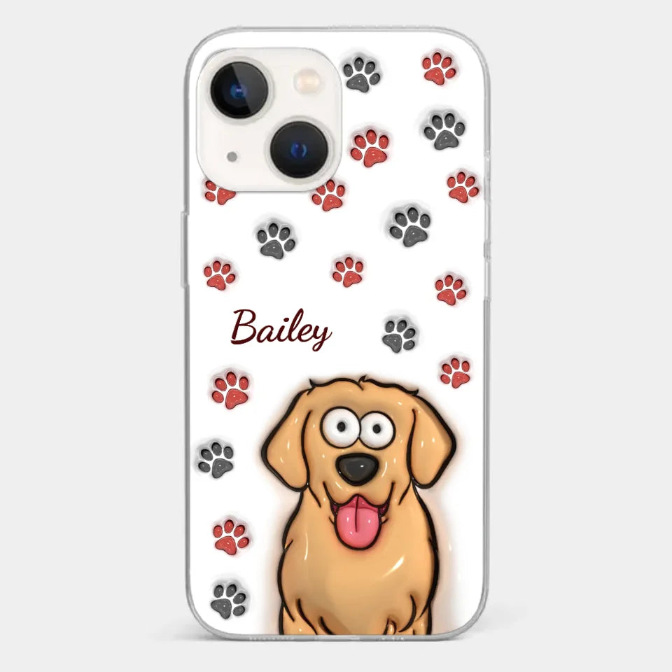 Paws And Enjoy Life - Dog & Cat Personalized Custom 3D Inflated Effect Printed Clear Phone Case - Gift For Pet Owners, Pet Lovers