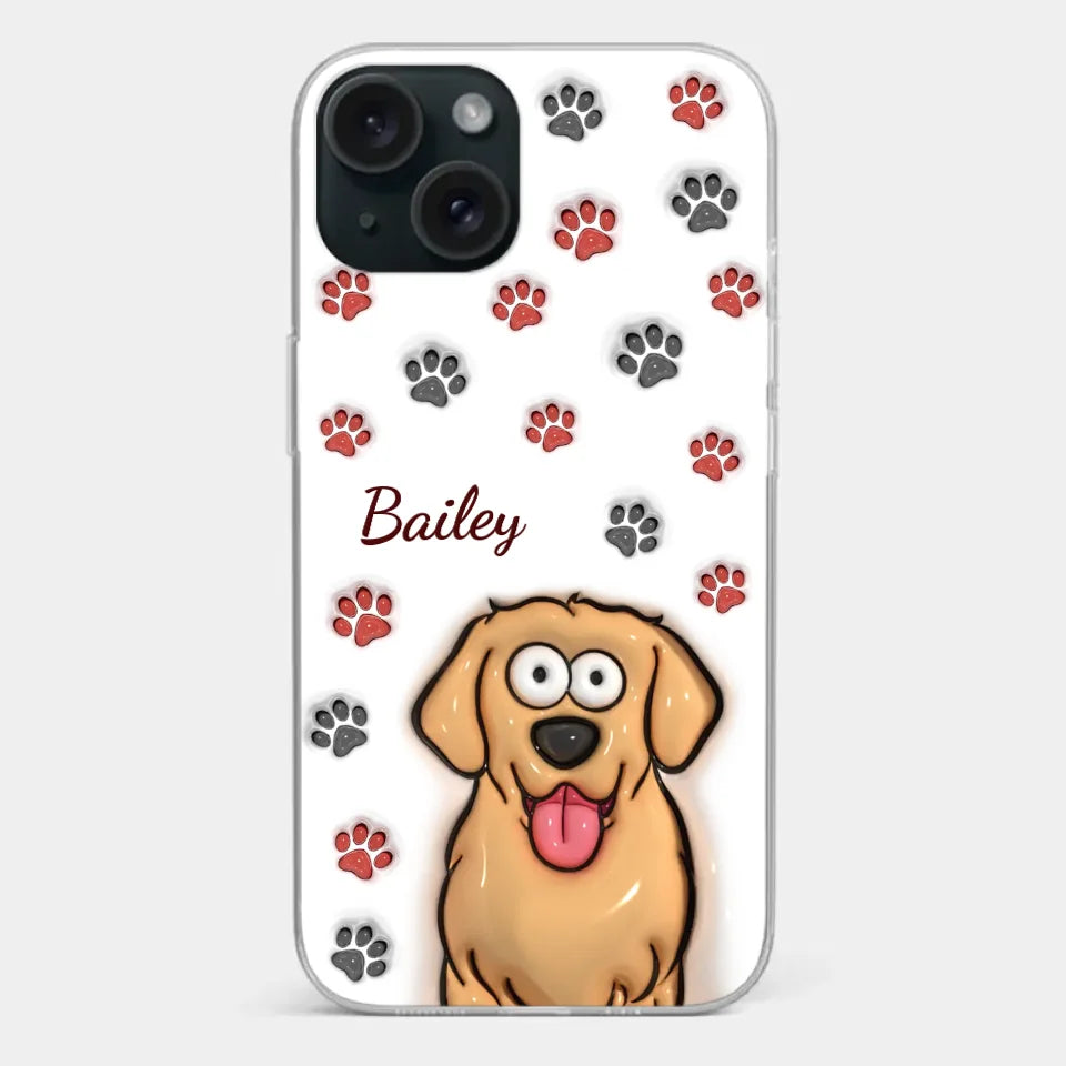 Paws And Enjoy Life - Dog & Cat Personalized Custom 3D Inflated Effect Printed Clear Phone Case - Gift For Pet Owners, Pet Lovers