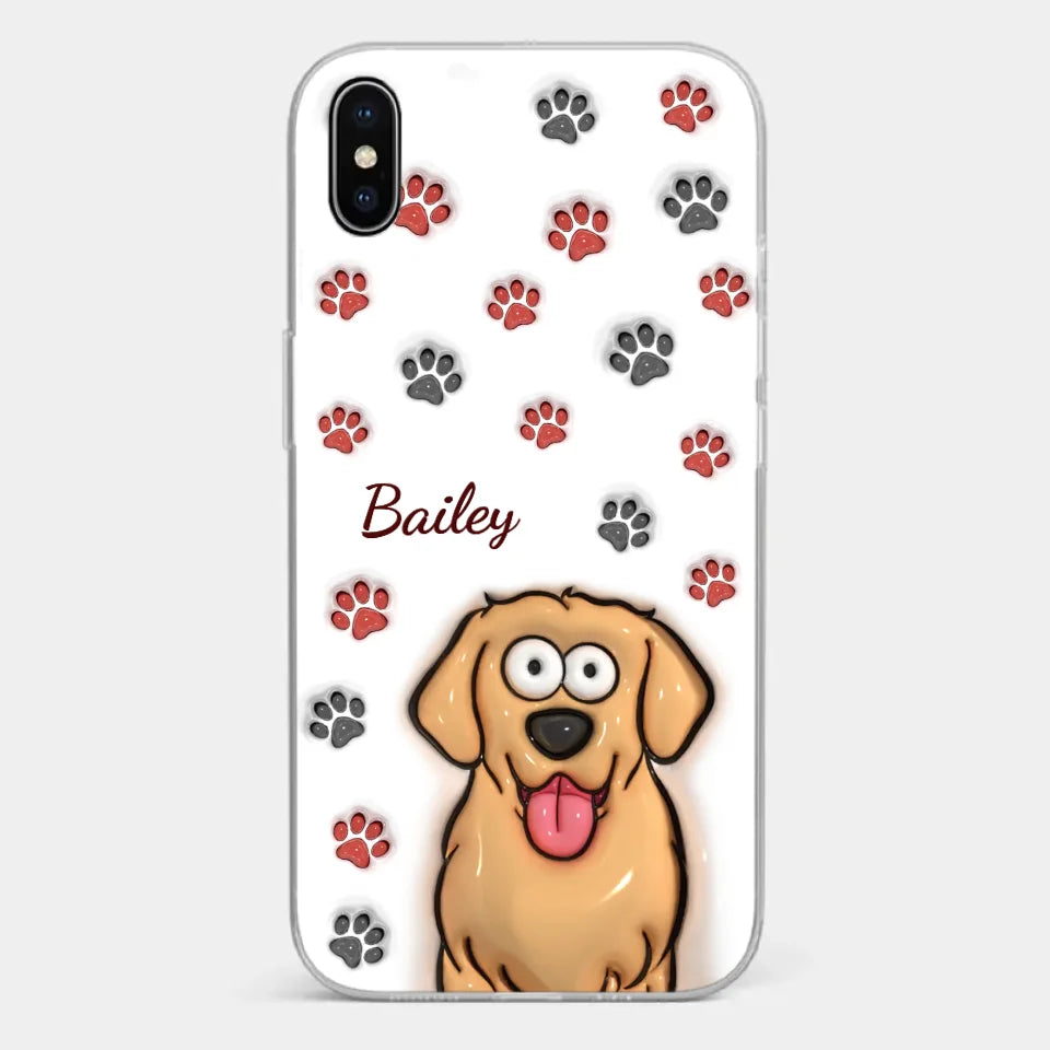 Paws And Enjoy Life - Dog & Cat Personalized Custom 3D Inflated Effect Printed Clear Phone Case - Gift For Pet Owners, Pet Lovers