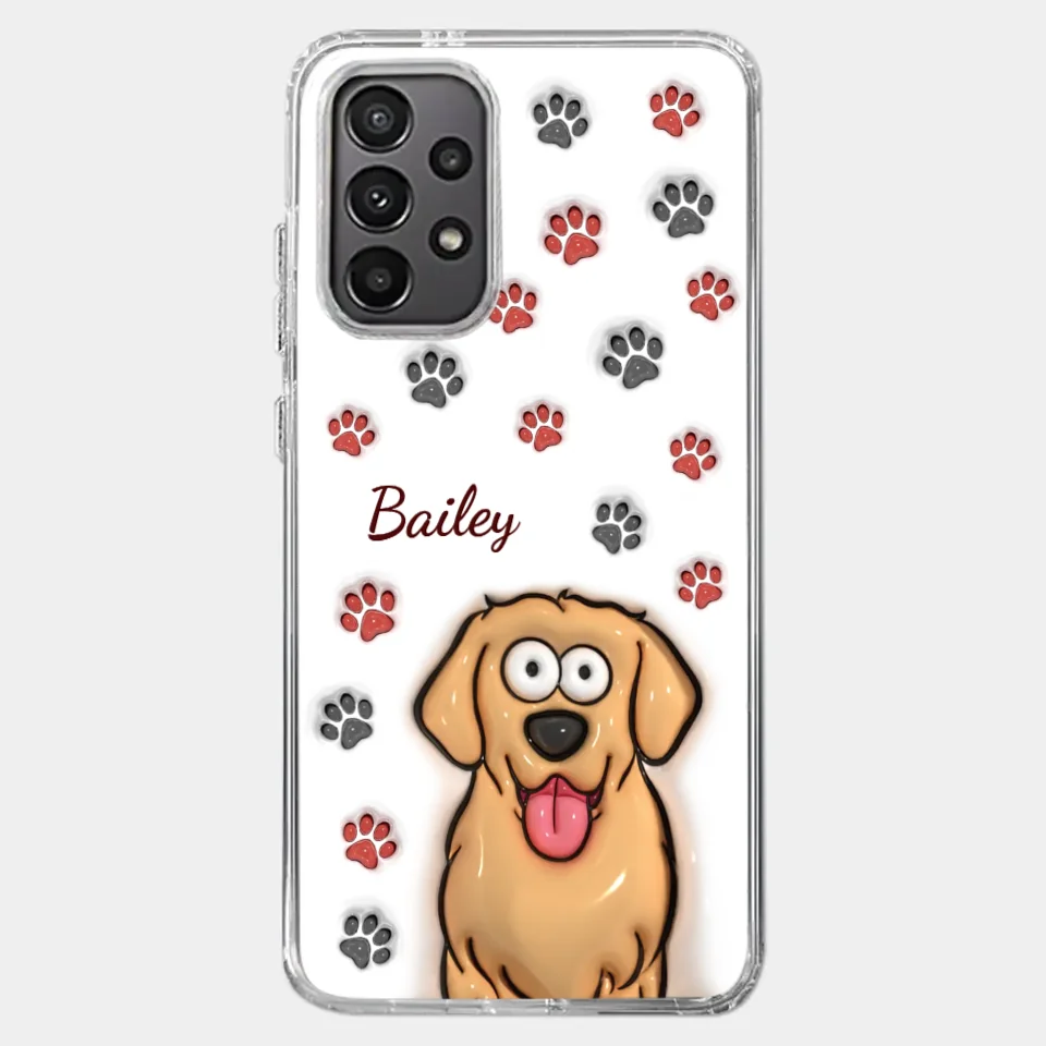 Paws And Enjoy Life - Dog & Cat Personalized Custom 3D Inflated Effect Printed Clear Phone Case - Gift For Pet Owners, Pet Lovers
