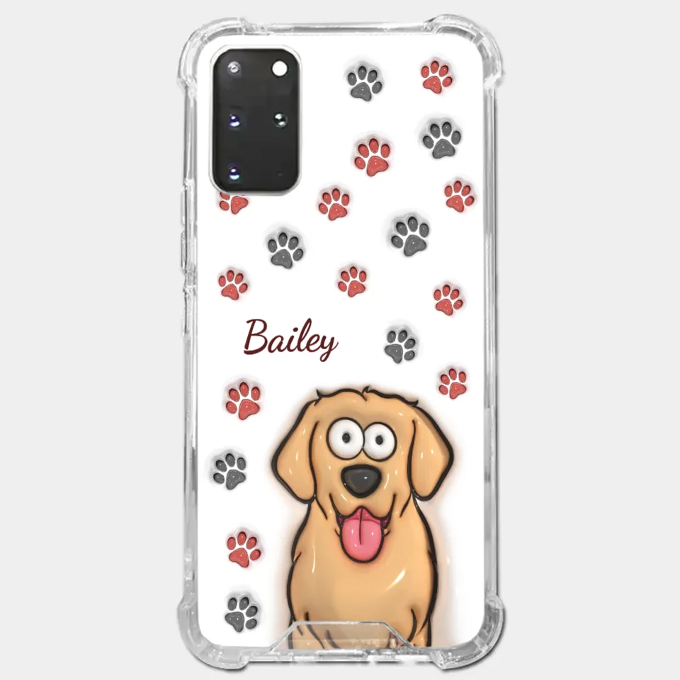 Paws And Enjoy Life - Dog & Cat Personalized Custom 3D Inflated Effect Printed Clear Phone Case - Gift For Pet Owners, Pet Lovers