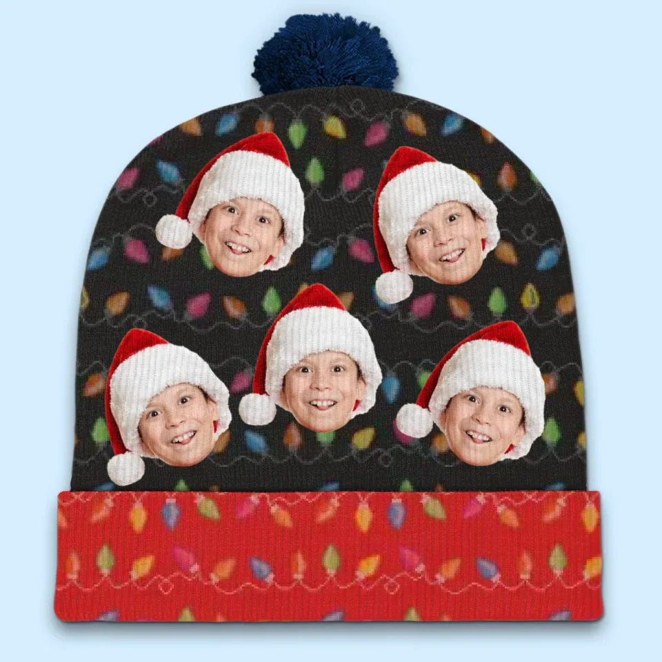 Custom Photo The Greatest Gift One Can Receive On Christmas Is The Love Of Family - Family Personalized Custom Christmas Beanie Hat - Christmas Gift For Family Members