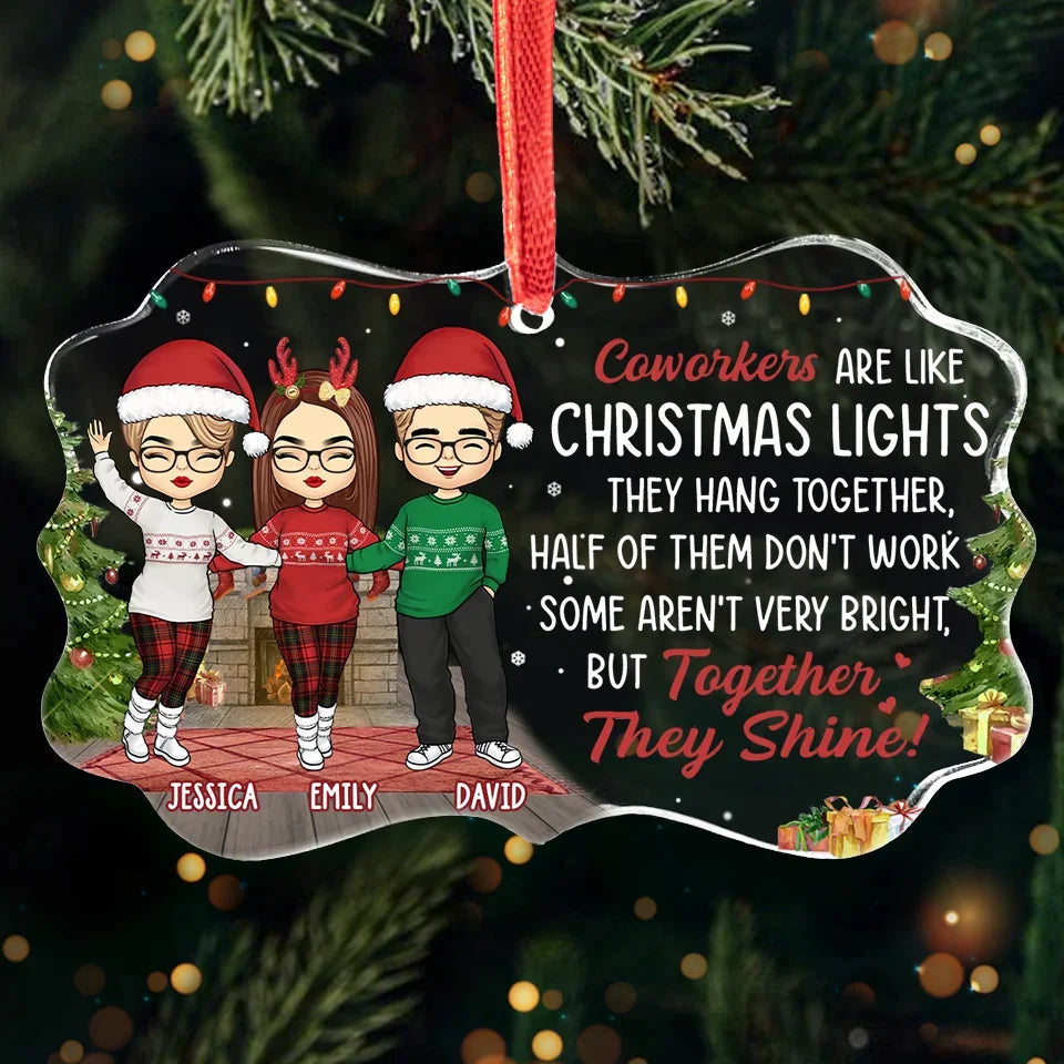 May Your Holidays Be Merry And Bright - Coworker Personalized Custom Benelux Glass Ornament - Christmas Gift For Coworkers, Work Friends, Colleagues