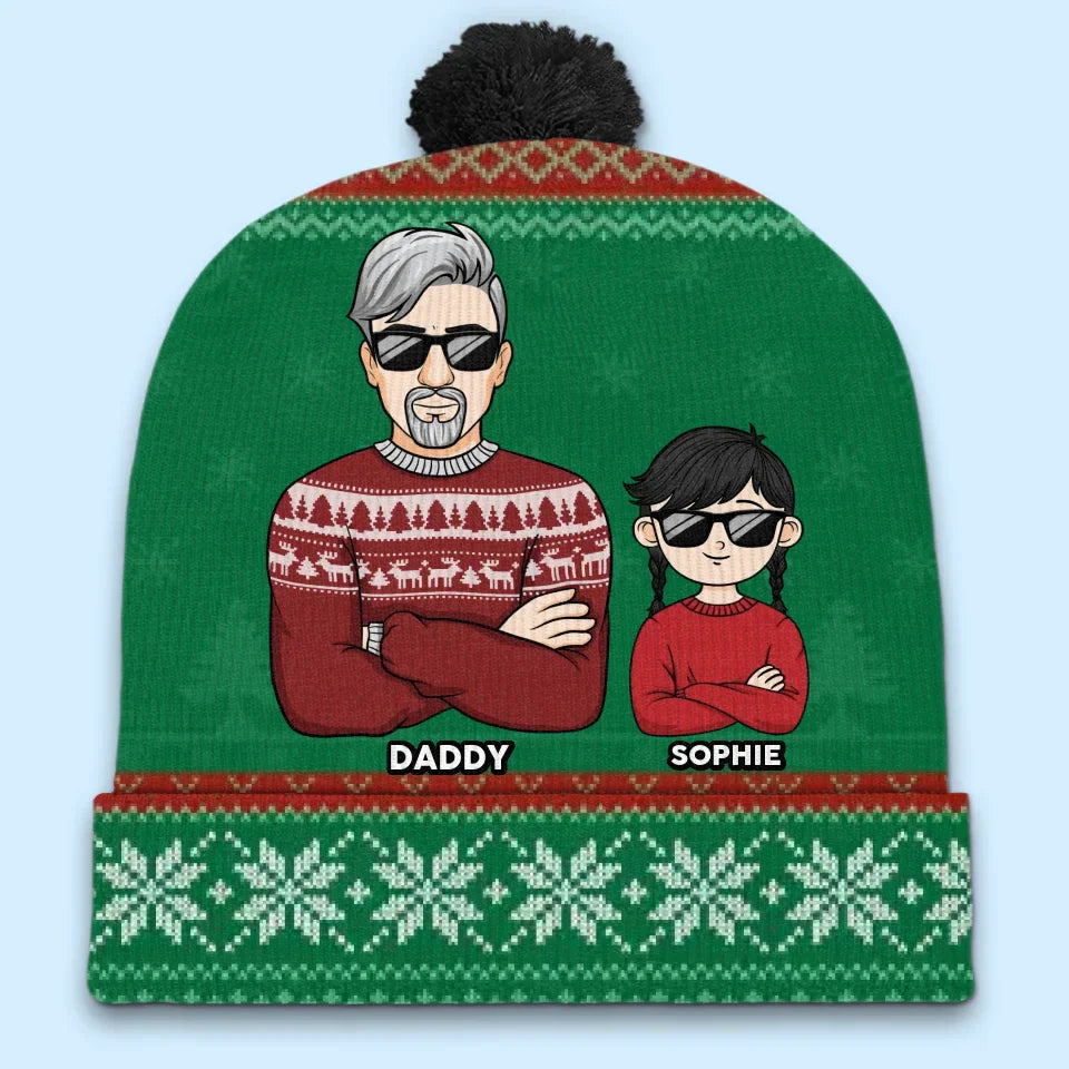 Keep Calm And Jingle All The Way - Family Personalized Custom Christmas Beanie Hat - Christmas Gift For Family Members