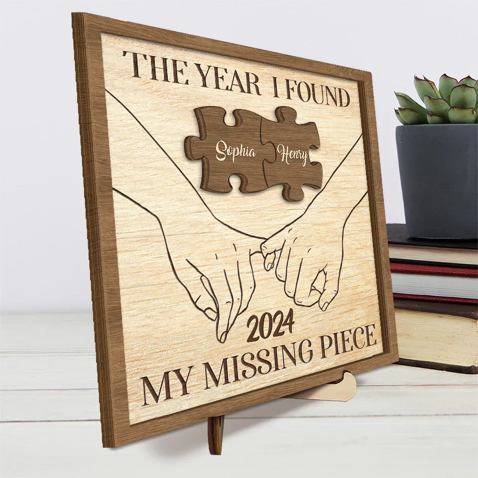 Your Hand Is My Favorite Place To Be - Couple Personalized Custom 2-Layered Wooden Plaque With Stand - Gift For Husband Wife, Anniversary