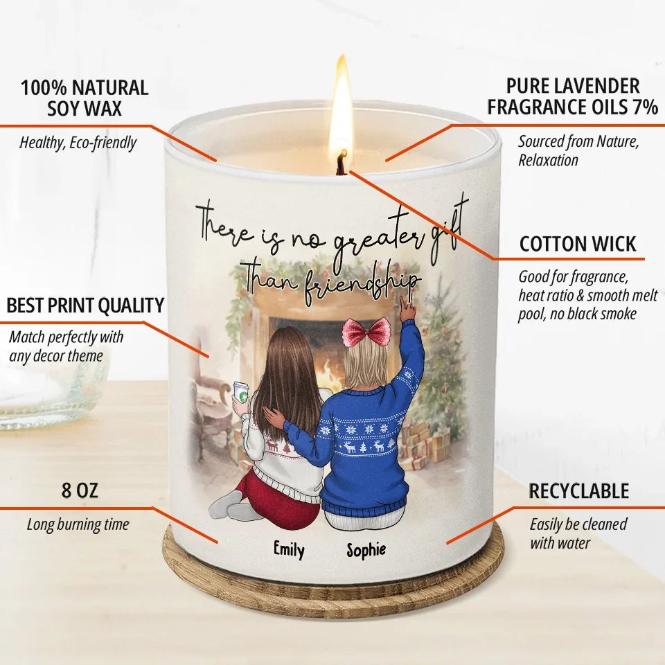 Love Can Span Any Distance Between Us - Bestie Personalized Custom Smokeless Scented Candle - Christmas Gift For Best Friends, BFF, Sisters