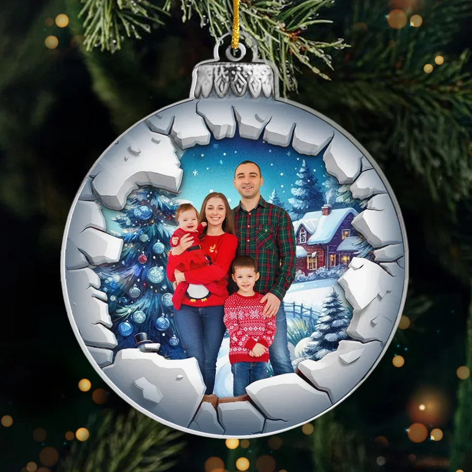 Custom Photo Cherishing Moments With Family This Holiday - Family Personalized Custom Ornament - Acrylic Custom Shaped - Christmas Gift For Family Members