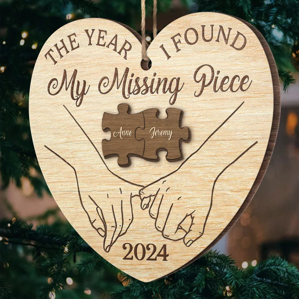 Christmas Love, Wrapped In Your Arms - Couple Personalized Custom Ornament - Wood Custom Shaped - Christmas Gift For Husband Wife, Anniversary