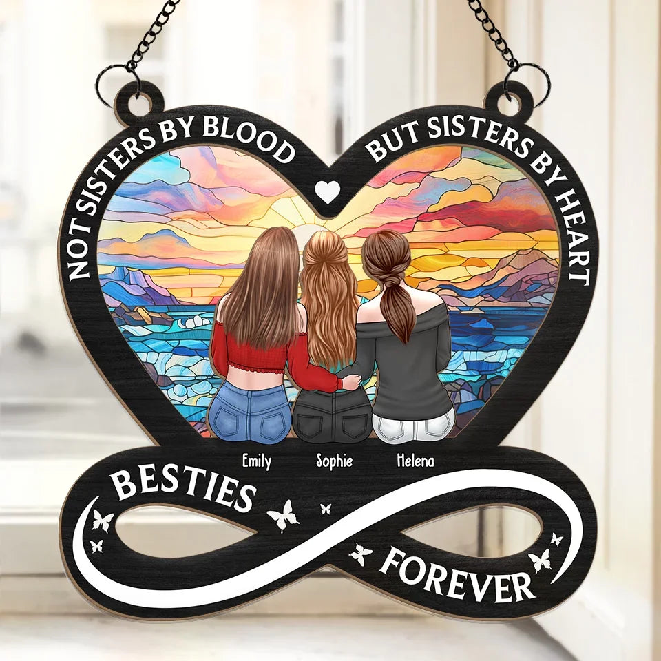 Distance Means So Little, When Someone Means So Much - Bestie Personalized Window Hanging Suncatcher Ornament - Gift For Best Friends, BFF, Sisters