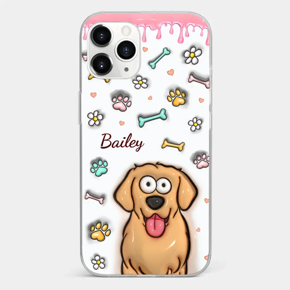 A Pet Mom’s Heart Is A Mosaic Of Paw Prints - Dog & Cat Personalized Custom 3D Inflated Effect Printed Clear Phone Case - Gift For Pet Owners, Pet Lovers