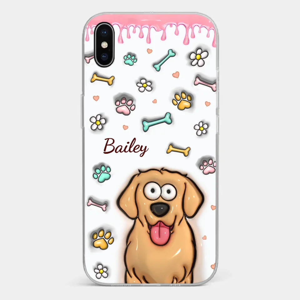 A Pet Mom’s Heart Is A Mosaic Of Paw Prints - Dog & Cat Personalized Custom 3D Inflated Effect Printed Clear Phone Case - Gift For Pet Owners, Pet Lovers