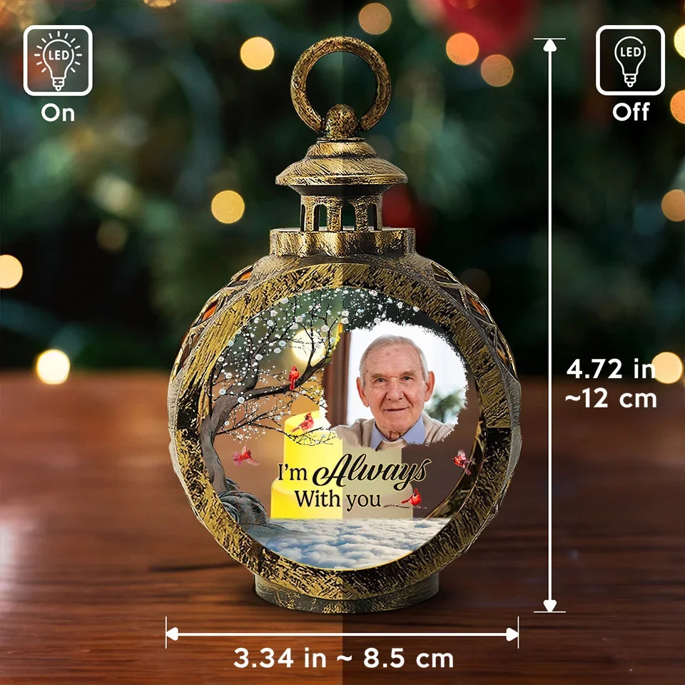Custom Photo You Are Never Far From Our Hearts - Memorial Personalized Custom Candlelight Lantern Ornament - Sympathy Gift, Christmas Gift For Family Members