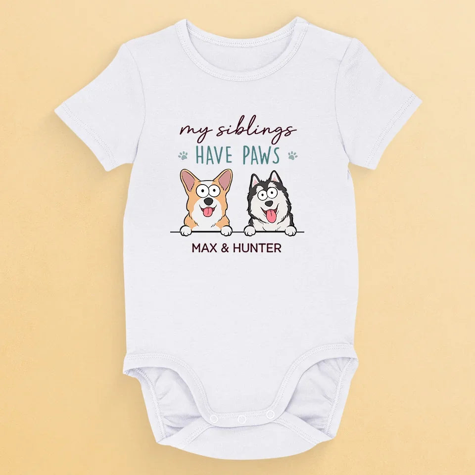 A Baby’s First Protector Wears Fur - Dog & Cat Personalized Custom Baby Onesie - Baby Shower Gift, Gift For Pet Owners, Pet Lovers