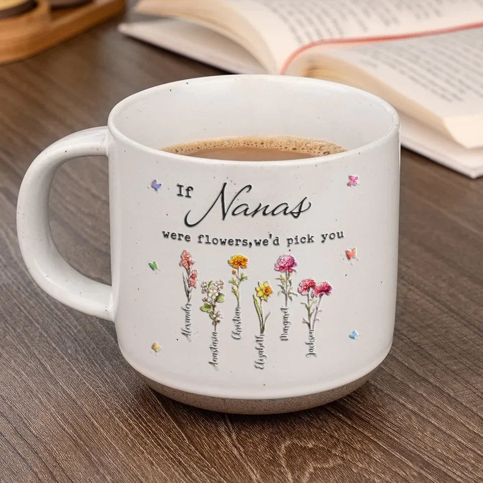 A Garden Of Love Grows In A Grandmother’s Heart - Family Personalized Custom Printed Pottery Mug - Gift For Mom, Grandma