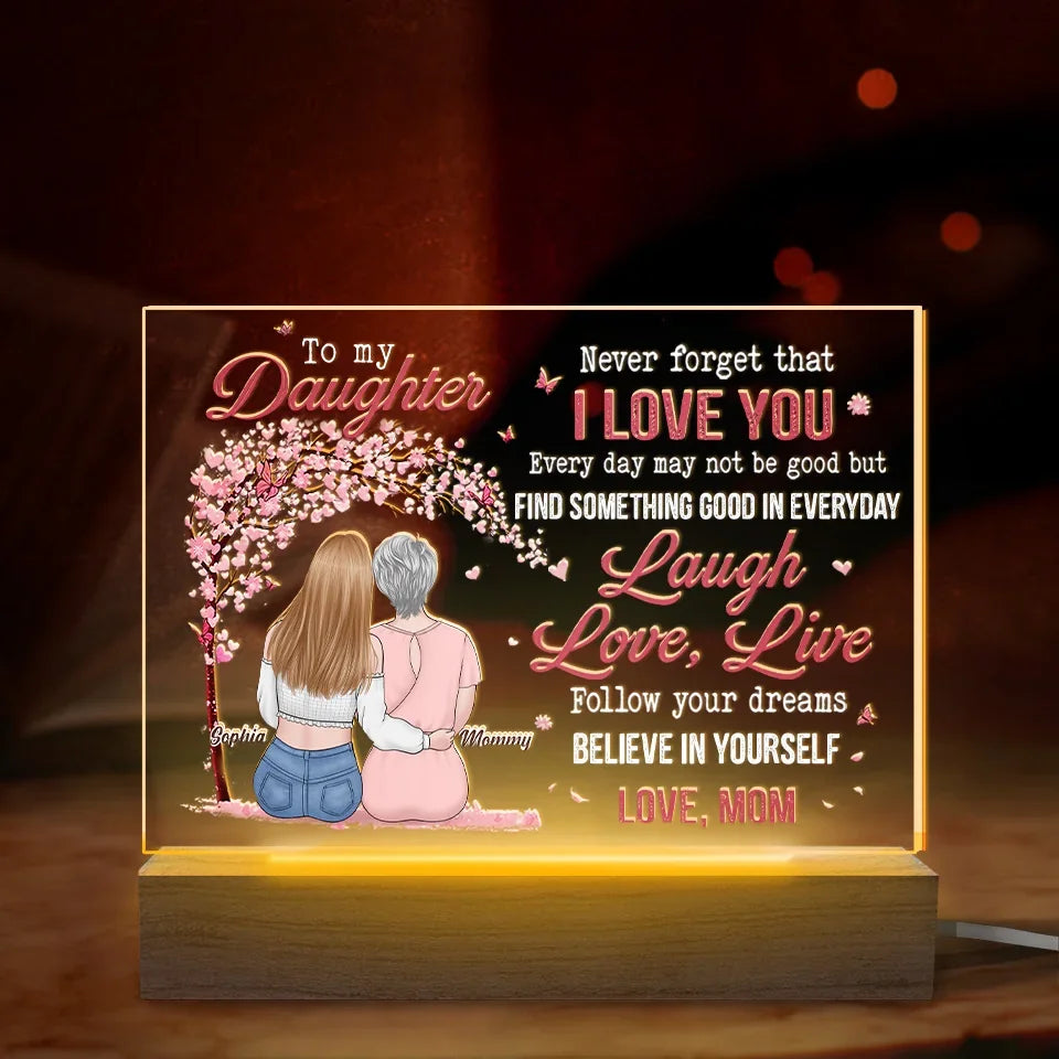 Follow Your Dreams, Believe In Yourself - Family Personalized Custom Shaped 3D LED Light - Gift For Mom, Daughter