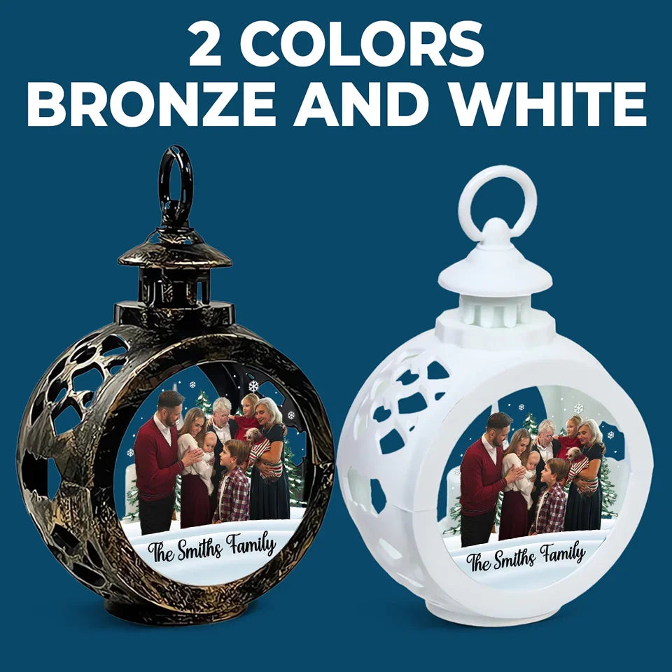 Custom Photo Home Is Where Our Story Begins - Family Personalized Custom Candlelight Lantern Ornament - Christmas Gift For Family Members