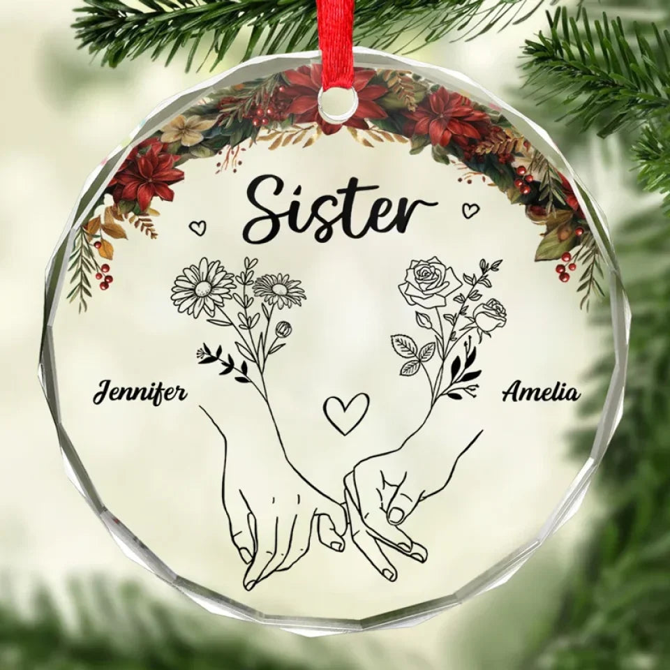 Memories Are Sweeter When Made With A Bestie - Bestie Personalized Custom Circle Glass Ornament - Christmas Gift For Best Friends, BFF, Sisters