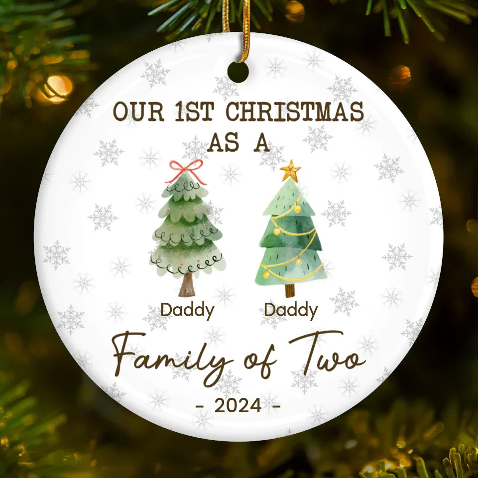 The Love In Our Family Tree Is Timeless - Family Personalized Custom Ornament - Ceramic Round Shaped - Christmas Gift For Family Members, First Christmas