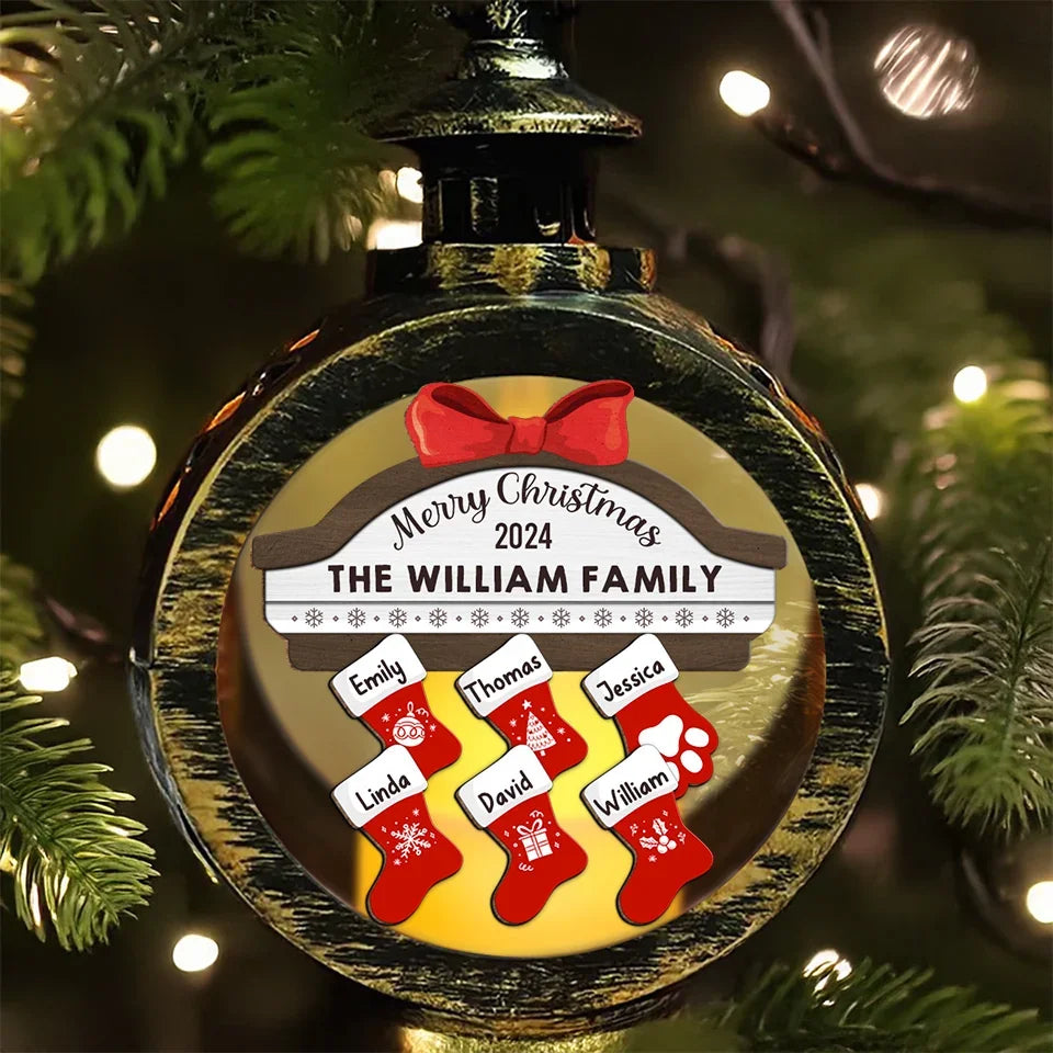 Have Yourself A Merry Little Christmas - Family Personalized Custom Candlelight Lantern Ornament - Christmas Gift For Family Members
