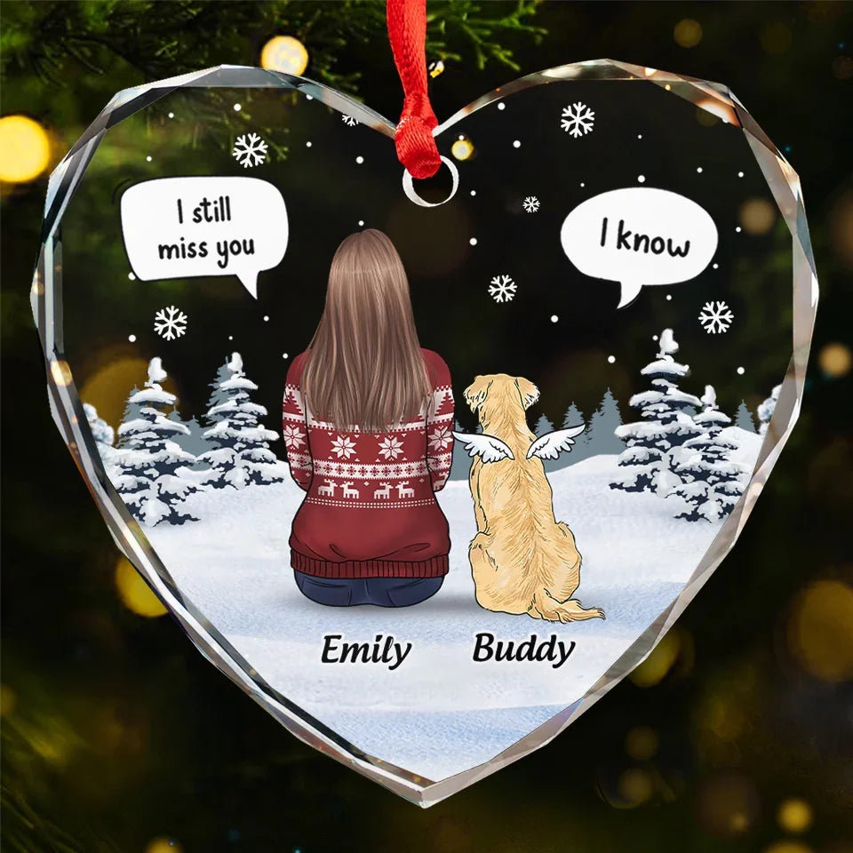Paw Prints On My Heart - Memorial Personalized Custom Heart Glass Ornament - Sympathy Gift, Christmas Gift For Pet Owners, Pet Lovers