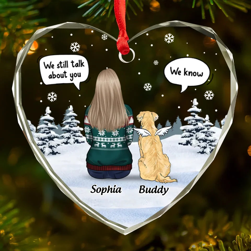 Paw Prints On My Heart - Memorial Personalized Custom Heart Glass Ornament - Sympathy Gift, Christmas Gift For Pet Owners, Pet Lovers
