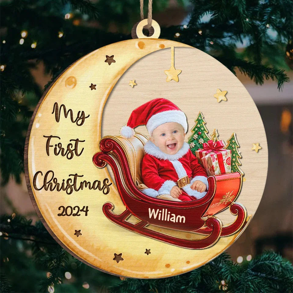 Custom Photo Babies Bring Joy To Christmas - Family Personalized Custom Ornament - Wood Custom Shaped - Christmas Gift For Baby Kids, Newborn Baby, First Christmas