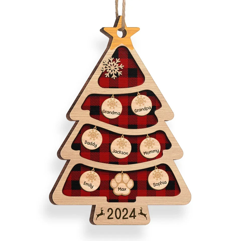 Love Is The True Spirit Of Christmas - Family Personalized Custom Ornament - Wood Custom Shaped - Christmas Gift For Family Members