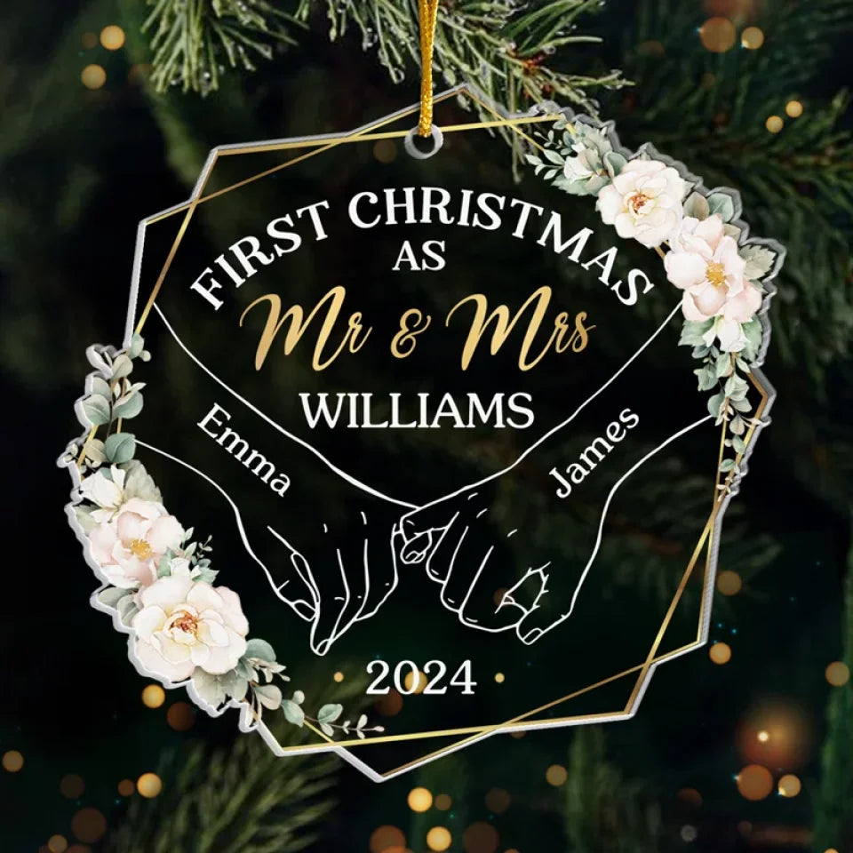 You're My Christmas Past, Present And Future - Couple Personalized Custom Ornament - Acrylic Custom Shaped - Christmas Gift For Husband Wife, Anniversary, First Christmas