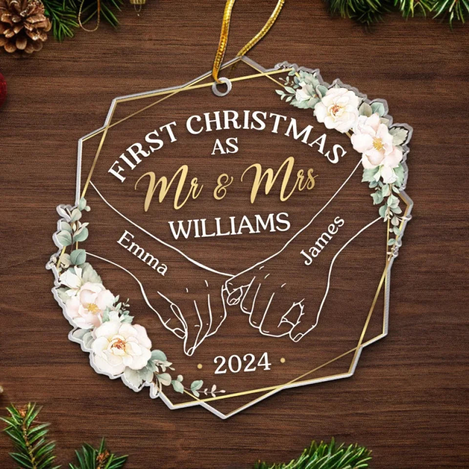 You're My Christmas Past, Present And Future - Couple Personalized Custom Ornament - Acrylic Custom Shaped - Christmas Gift For Husband Wife, Anniversary, First Christmas