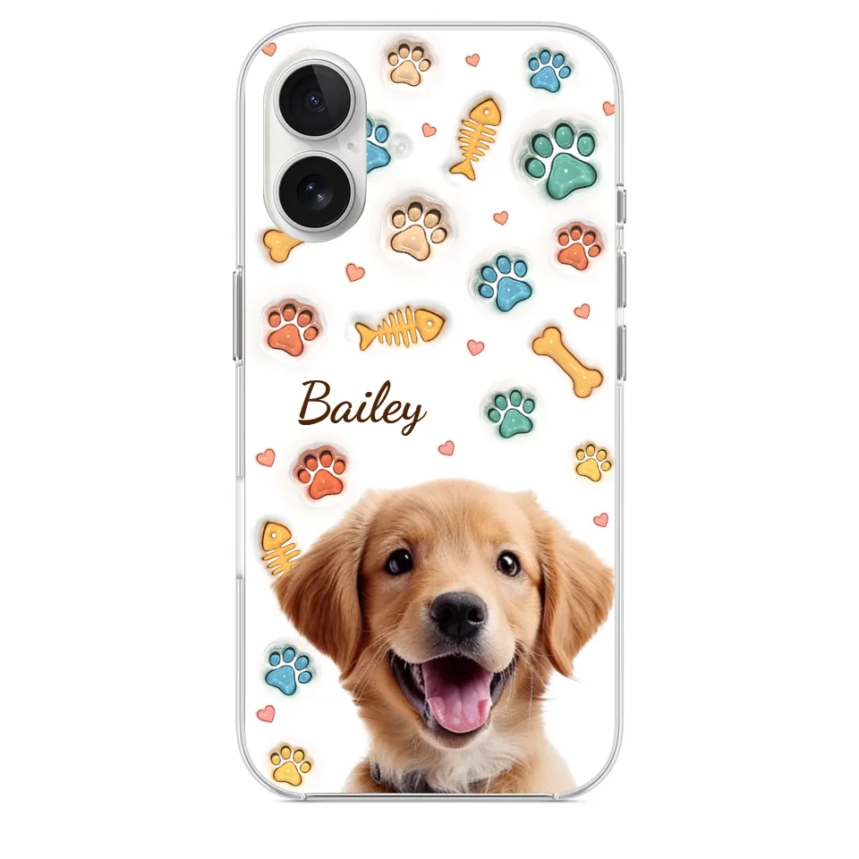 Custom Photo A Pet’s Love Is The Best Kind Of Love - Dog & Cat Personalized Custom 3D Inflated Effect Printed Clear Phone Case - Gift For Pet Owners, Pet Lovers