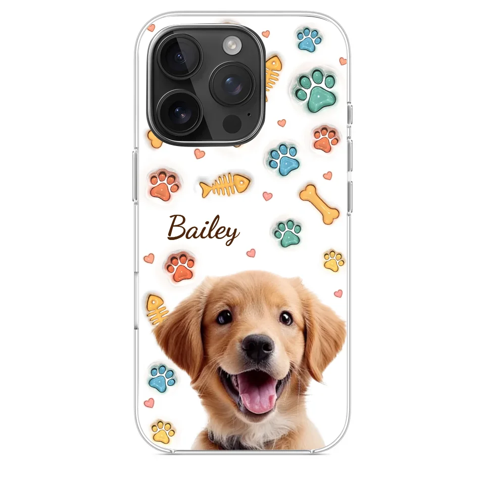 Custom Photo A Pet’s Love Is The Best Kind Of Love - Dog & Cat Personalized Custom 3D Inflated Effect Printed Clear Phone Case - Gift For Pet Owners, Pet Lovers