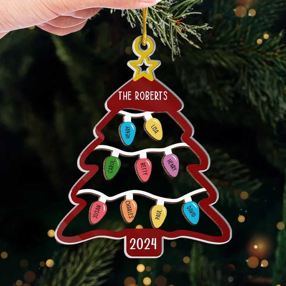 A Family's Love Is A Gift That Keeps On Giving - Family Personalized Custom Ornament - Acrylic Custom Shaped - Christmas Gift For Family Members