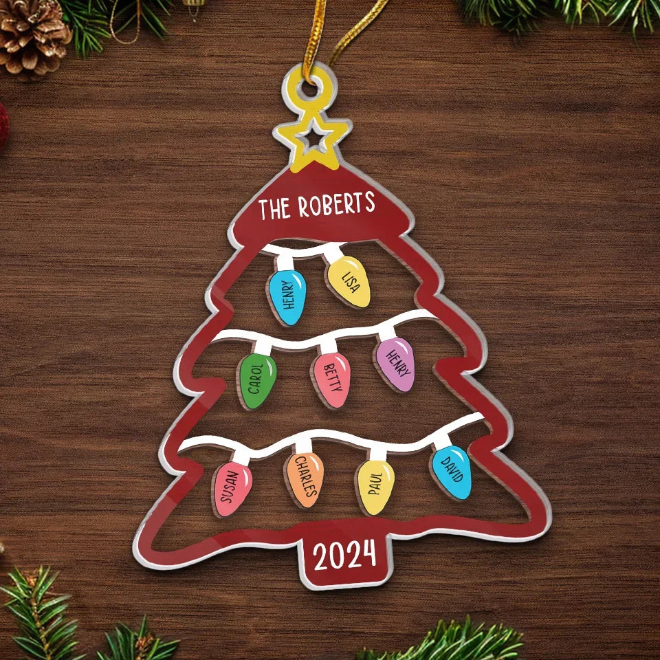 A Family's Love Is A Gift That Keeps On Giving - Family Personalized Custom Ornament - Acrylic Custom Shaped - Christmas Gift For Family Members