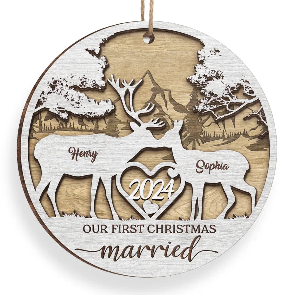 The Only Gift I Want This Year Is Your Presence - Couple Personalized Custom Ornament - Wood Custom Shaped - Christmas Gift For Husband Wife, Anniversary, First Christmas
