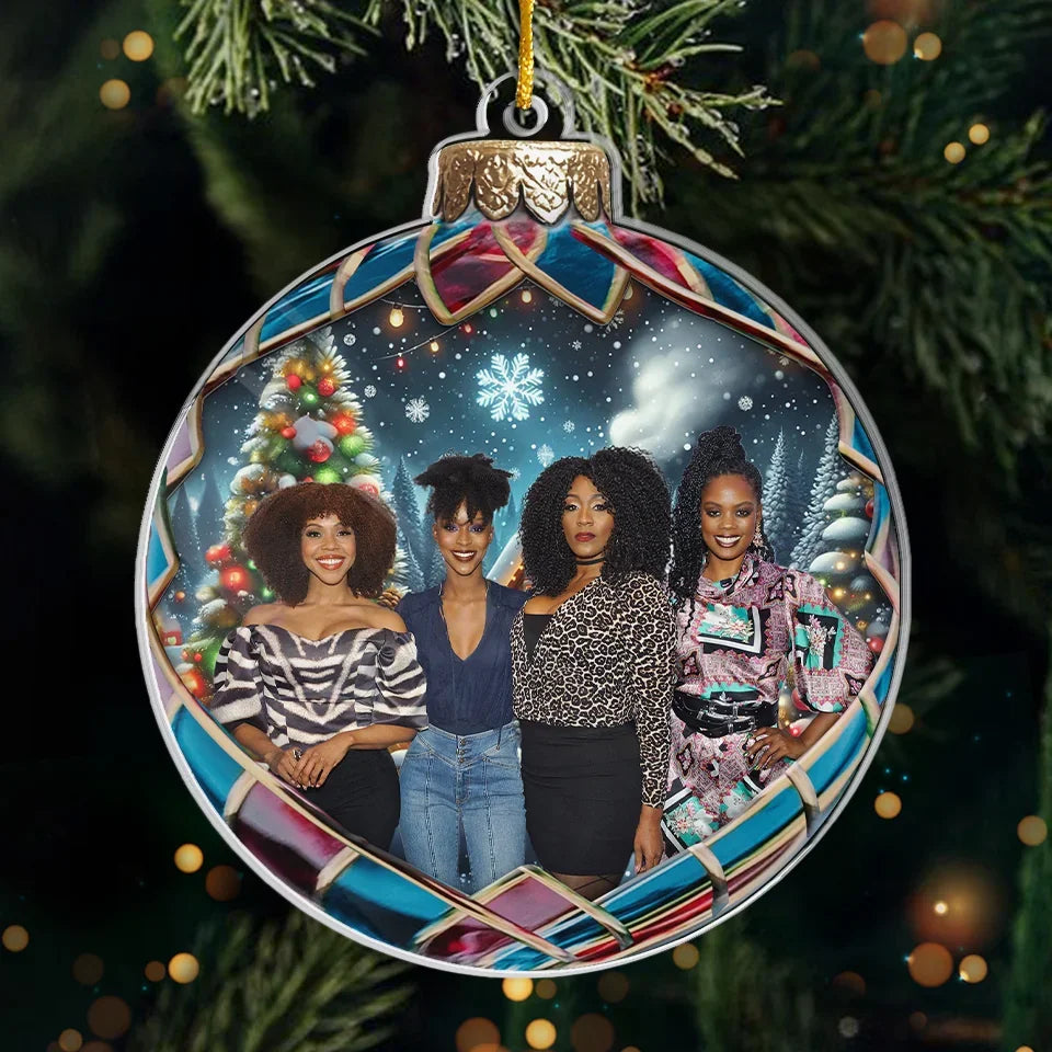 Custom Photo Friends Make Life Beautiful - Bestie Personalized Custom Ornament - Acrylic Custom Shaped - Christmas Gift For Best Friends, BFF, Sisters