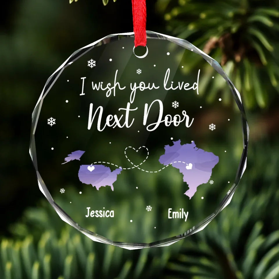 Always Under The Same Sky - Bestie Personalized Custom Circle Glass Ornament - Christmas Gift For Best Friends, BFF, Sisters