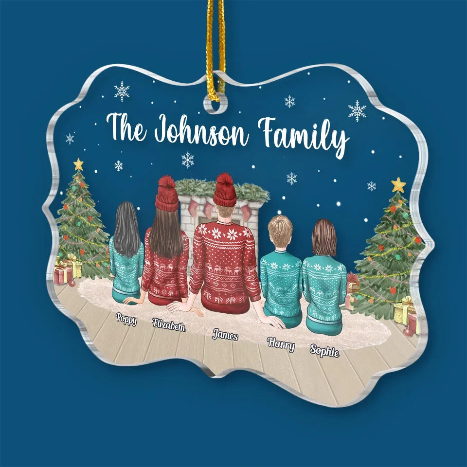 Together With Family, Christmas Becomes A Cherished Memory - Family Personalized Custom Ornament - Acrylic Benelux Shaped - Christmas Gift For Family Members