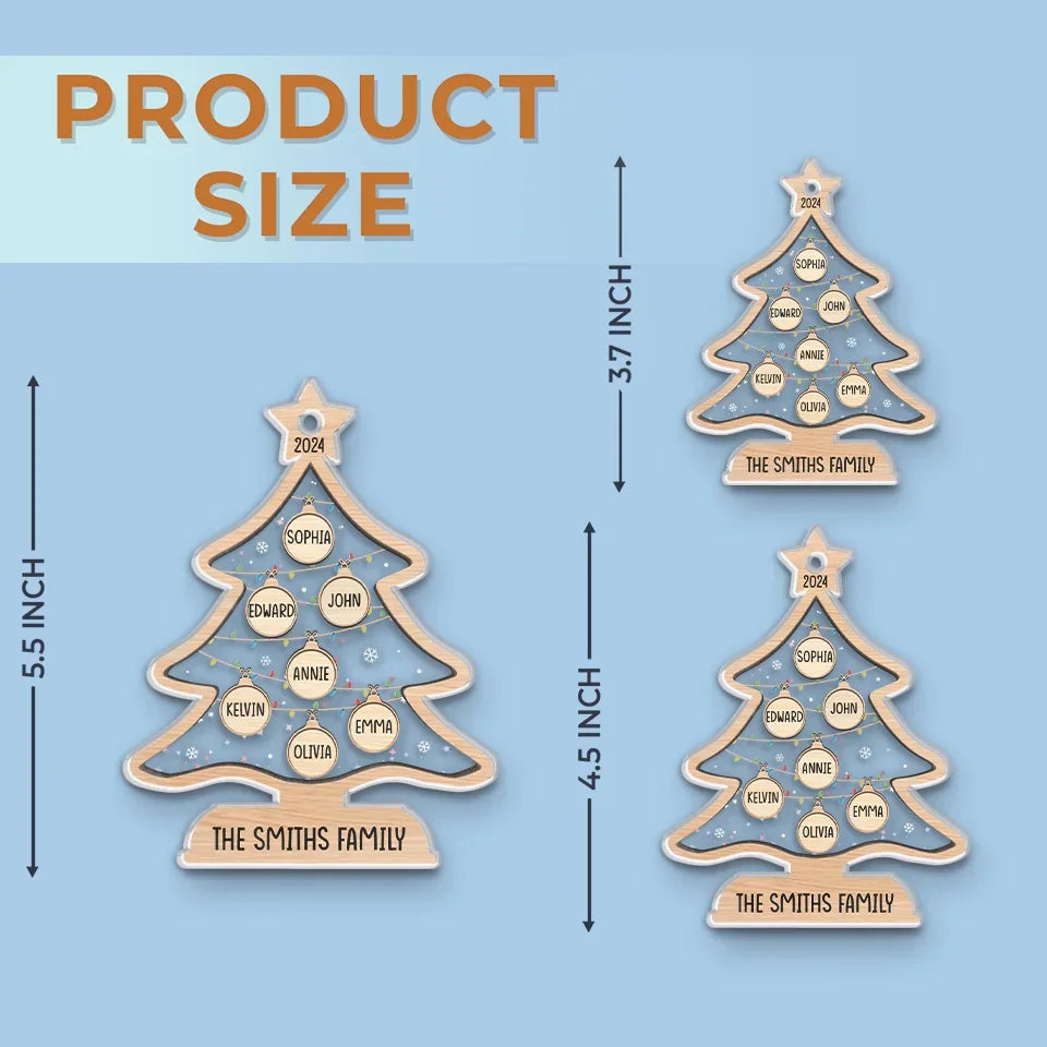 The Best Gift Around The Christmas Tree Is The Presence Of Family - Family Personalized Custom Ornament - Acrylic Custom Shaped - Christmas Gift For Family Members