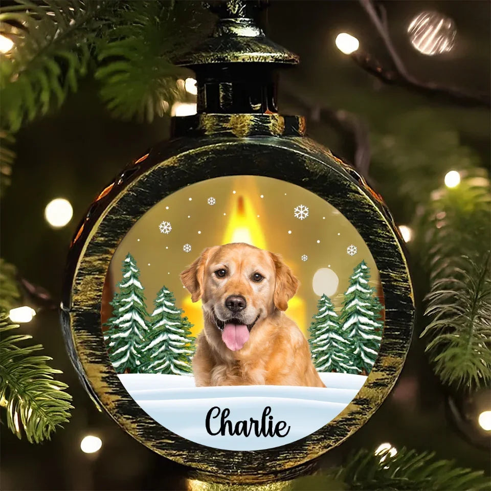 Custom Photo In Loving Memory Of A Loyal Friend - Memorial Personalized Custom Candlelight Lantern Ornament - Sympathy Gift, Christmas Gift For Pet Owners, Pet Lovers