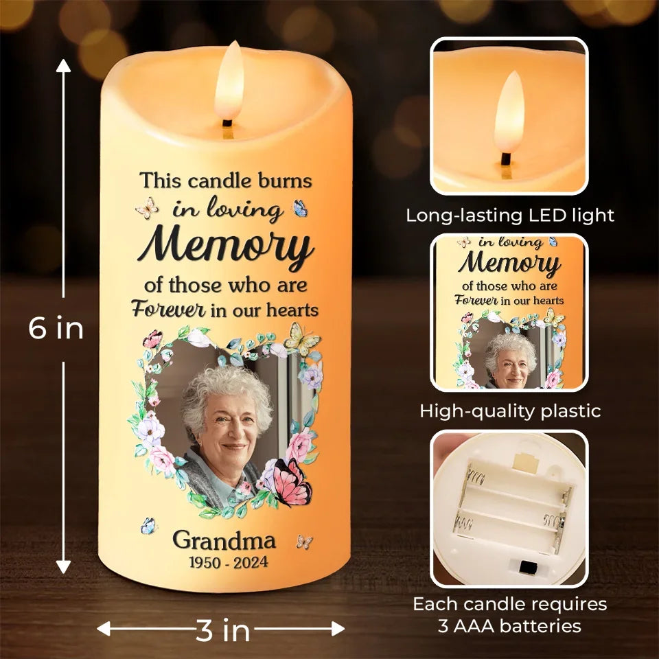 Custom Photo You Left A Beautiful Legacy - Memorial Personalized Custom LED Candle - Sympathy Gift, Christmas Gift For Family Members