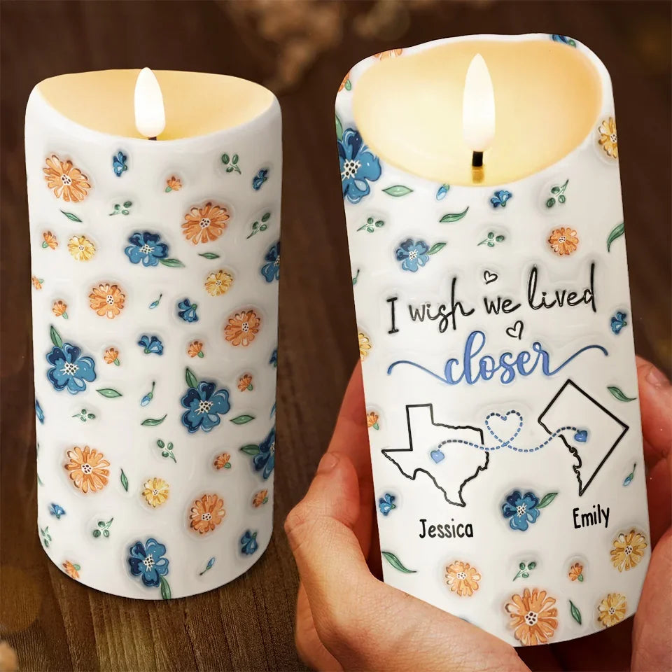Distance Means So Little When Someone Means So Much - Bestie Personalized Custom 3D Inflated Effect Printed LED Candle - Christmas Gift For Best Friends, BFF, Sisters