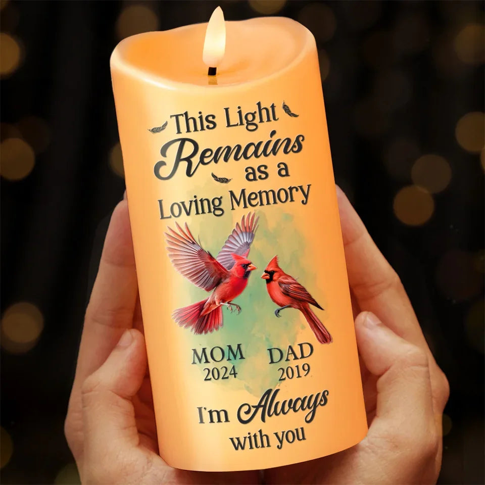 When A Cardinal Appears, Loved Ones Are Near - Memorial Personalized Custom LED Candle - Sympathy Gift, Christmas Gift For Family Members