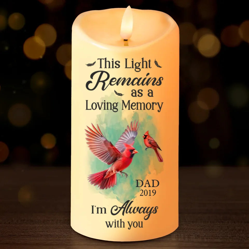 When A Cardinal Appears, Loved Ones Are Near - Memorial Personalized Custom LED Candle - Sympathy Gift, Christmas Gift For Family Members