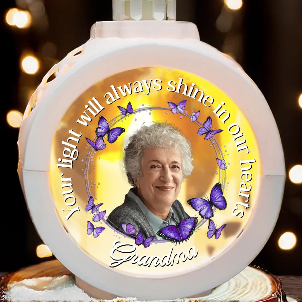 Custom Photo Your Memory Will Always Glow Within Us - Memorial Personalized Custom Candlelight Lantern Ornament - Sympathy Gift, Christmas Gift For Family Members