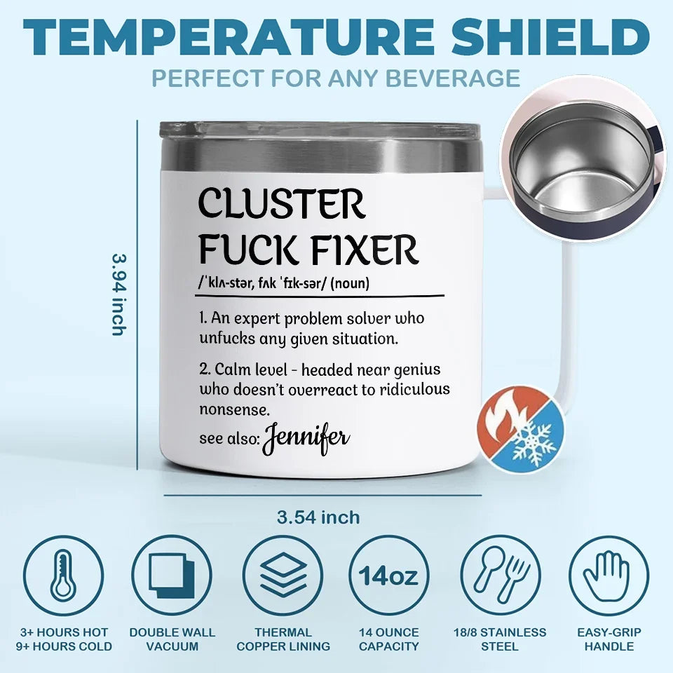 I Appreciate The Effort You Put Into Your Work - Coworker Personalized Custom 14oz Stainless Steel Tumbler With Handle - Gift For Coworkers, Work Friends, Colleagues