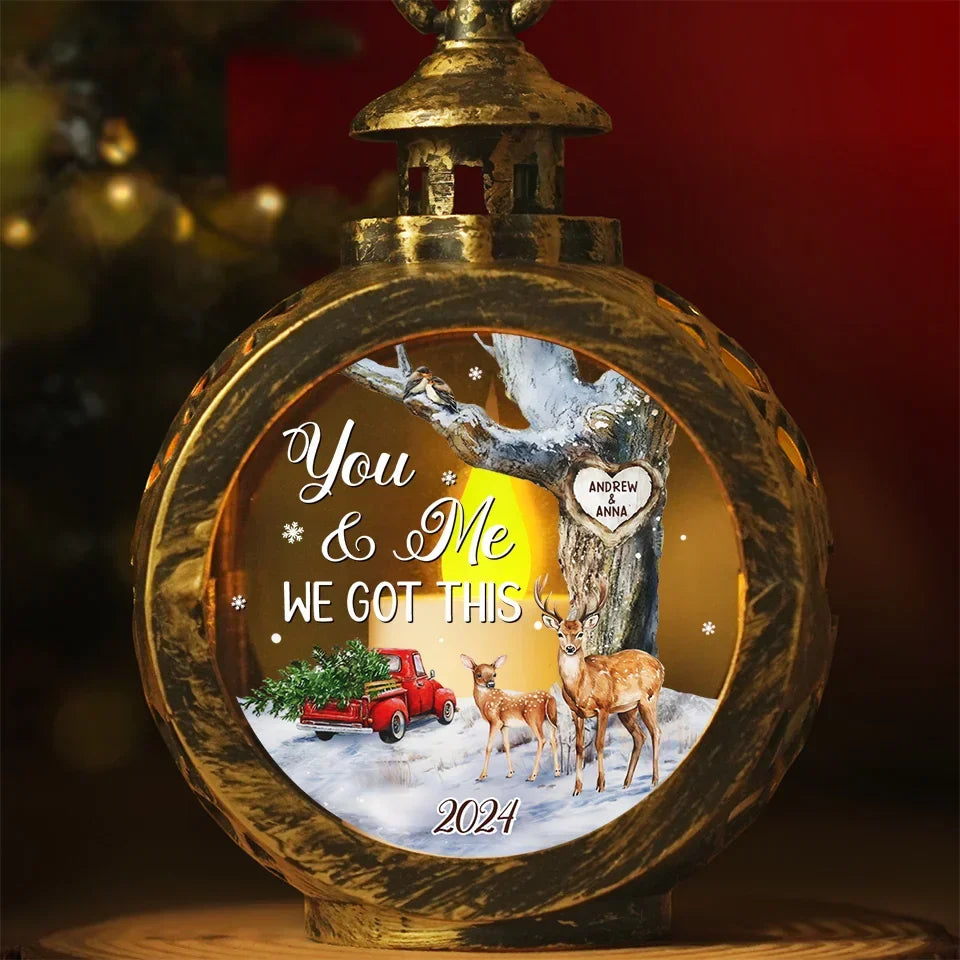 God Gave Me You - Couple Personalized Custom Candlelight Lantern Ornament - Christmas Gift For Husband Wife, Anniversary