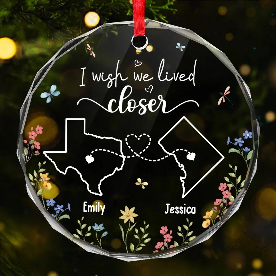 Distance Means So Little When You Have A Friend So Special - Bestie Personalized Custom Circle Glass Ornament - Christmas Gift For Best Friends, BFF, Sisters